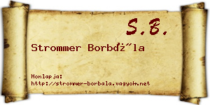 Strommer Borbála névjegykártya